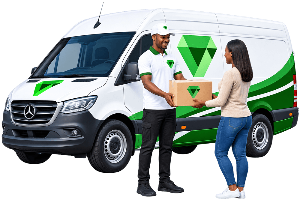 OGATA Mobility delivery van and rider